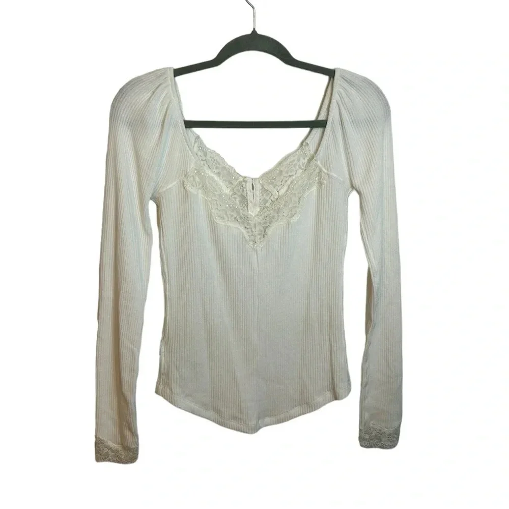 Free People To The West Fitted Lace Top